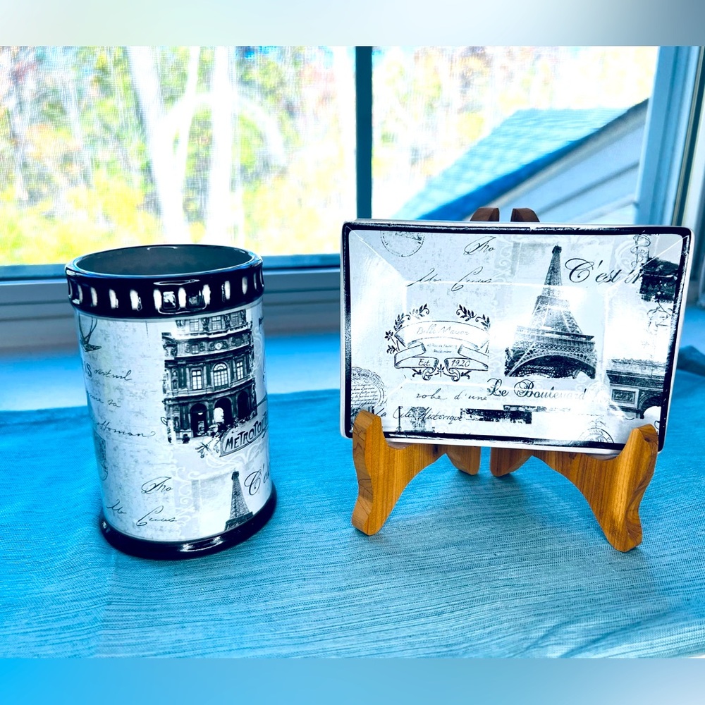 Paris theme cup and soap set